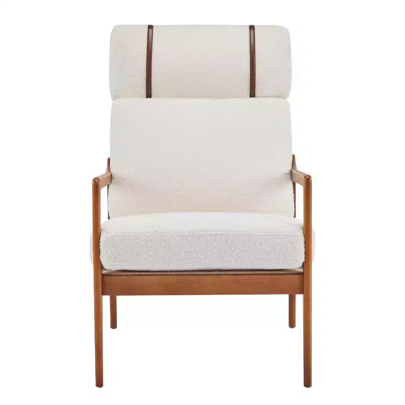 Fauteuils d'appoint scandinaves du milieu du siècle, lot de deux, structure en bois massif à dossier haut, chaises longues pour salon, chambre ou coin lecture