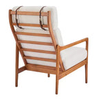 Fauteuils d'appoint scandinaves du milieu du siècle, lot de deux, structure en bois massif à dossier haut, chaises longues pour salon, chambre ou coin lecture