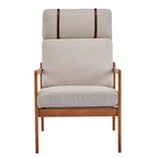 Fauteuils d'appoint scandinaves du milieu du siècle, lot de deux, structure en bois massif à dossier haut, chaises longues pour salon, chambre ou coin lecture