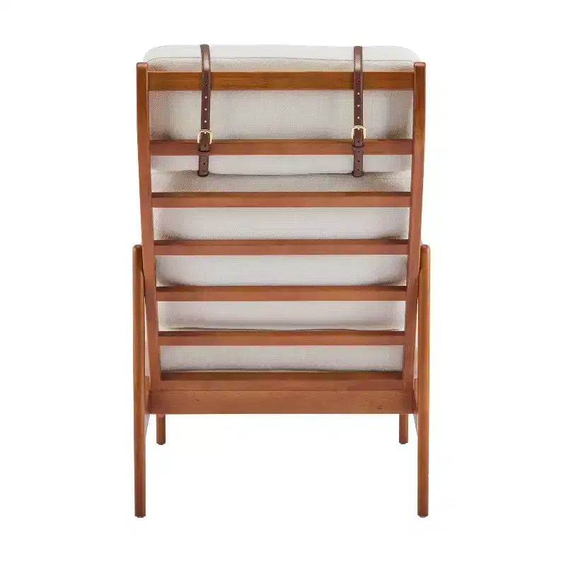 Fauteuils d'appoint scandinaves du milieu du siècle, lot de deux, structure en bois massif à dossier haut, chaises longues pour salon, chambre ou coin lecture