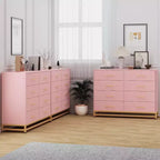 Commode à 6 tiroirs pour chambre à coucher avec pieds en métal et poignée dorée, armoire de rangement moderne pour salon, couloir, entrée