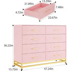 Commode à 6 tiroirs pour chambre à coucher avec pieds en métal et poignée dorée, armoire de rangement moderne pour salon, couloir, entrée