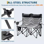 Chaise de camping pliante surdimensionnée, chaise portable rembourrée d'extérieur avec porte-gobelet, capacité de 204 kg