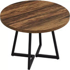 Table à manger ronde Lantine pour 2, Table de salle à manger industrielle de 80 cm avec base en métal, Table de cuisine pour salle à manger, Appartement