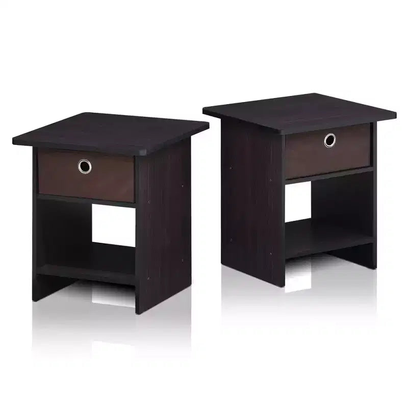 HOMLUX 2 tables de chevet, bout de canapé, avec tiroir et étagère ouverte