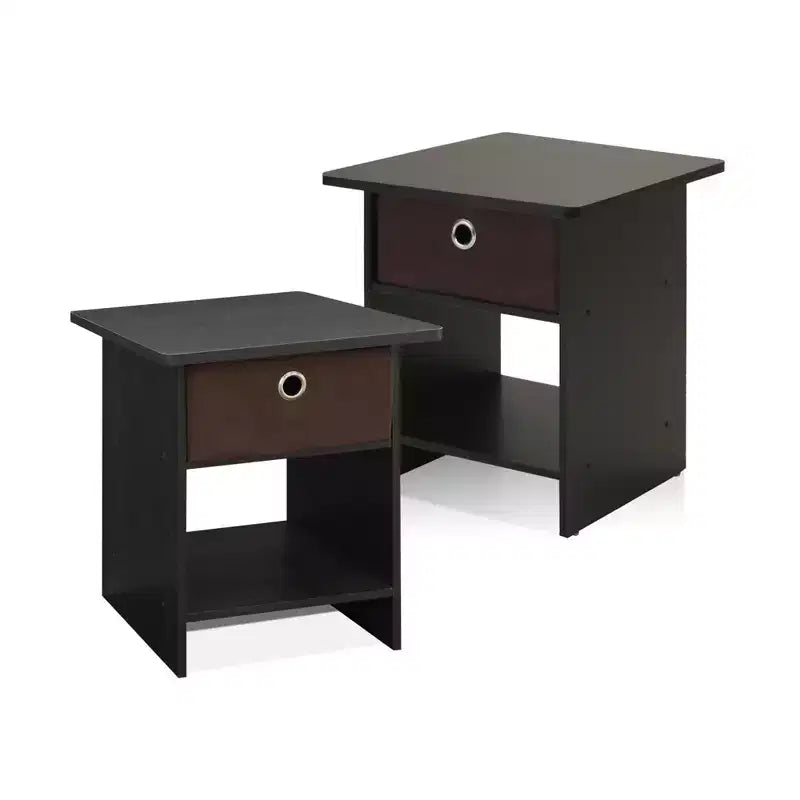 HOMLUX 2 tables de chevet, bout de canapé, avec tiroir et étagère ouverte