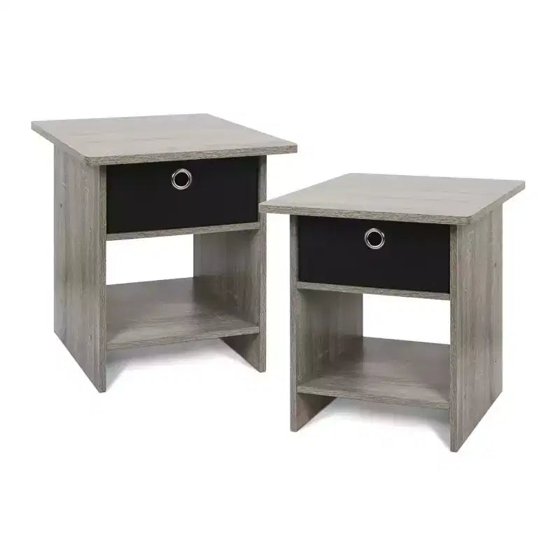 HOMLUX 2 tables de chevet, bout de canapé, avec tiroir et étagère ouverte