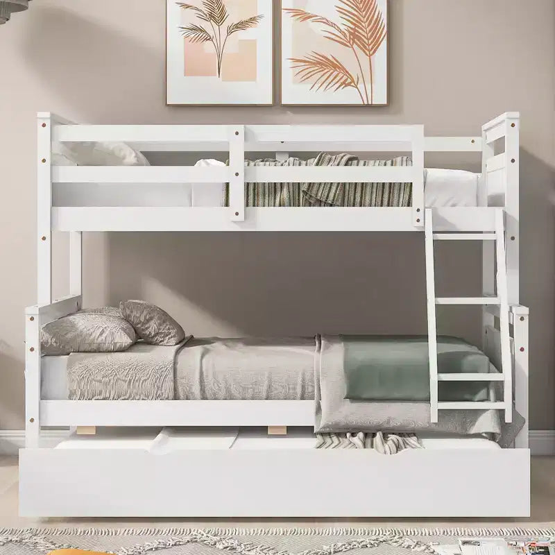 Lits superposés jumeaux sur grand format avec lit gigogne, cadre de lit superposé en bois massif pour enfants, adolescents et adultes, convertibles en 2 lits