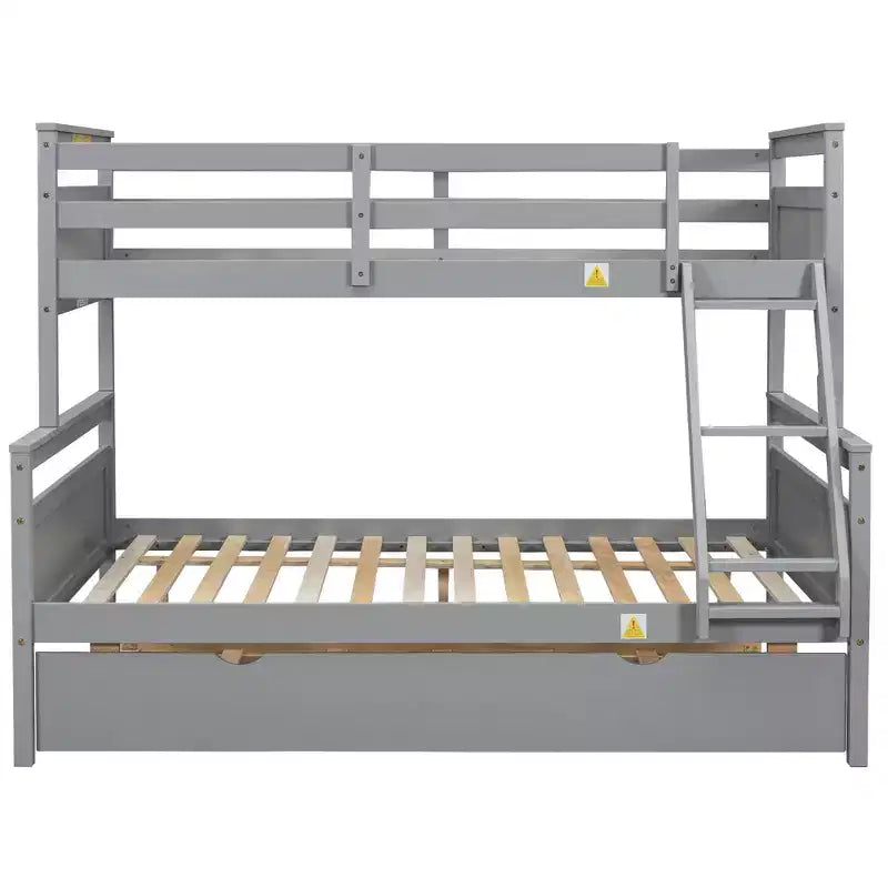 Lits superposés jumeaux sur grand format avec lit gigogne, cadre de lit superposé en bois massif pour enfants, adolescents et adultes, convertibles en 2 lits
