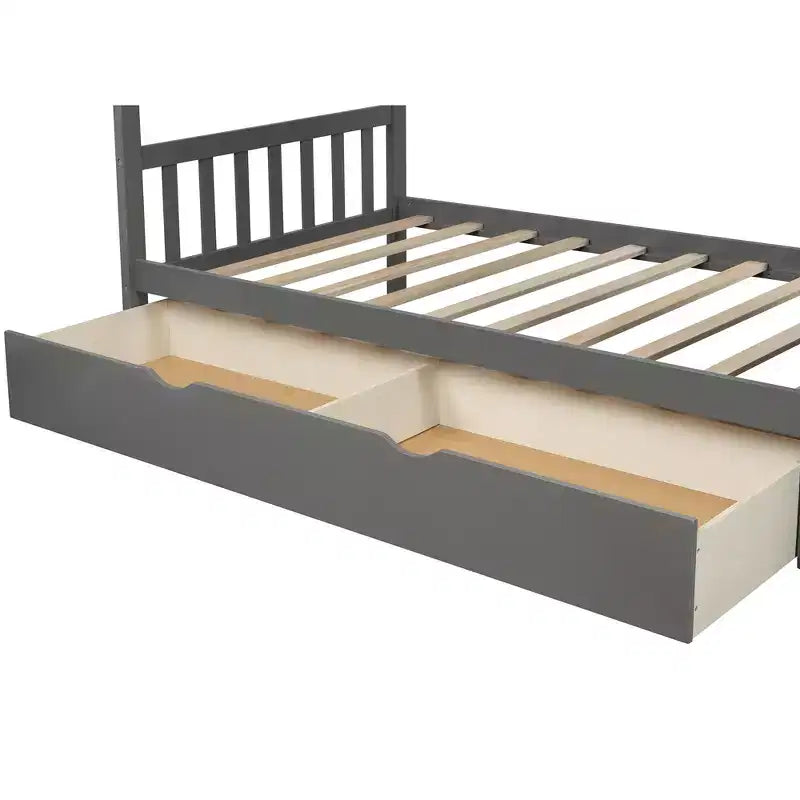 Lits superposés jumeaux avec escalier et tiroirs pour enfants, lits superposés en bois jumeaux avec escalier et armoire de rangement