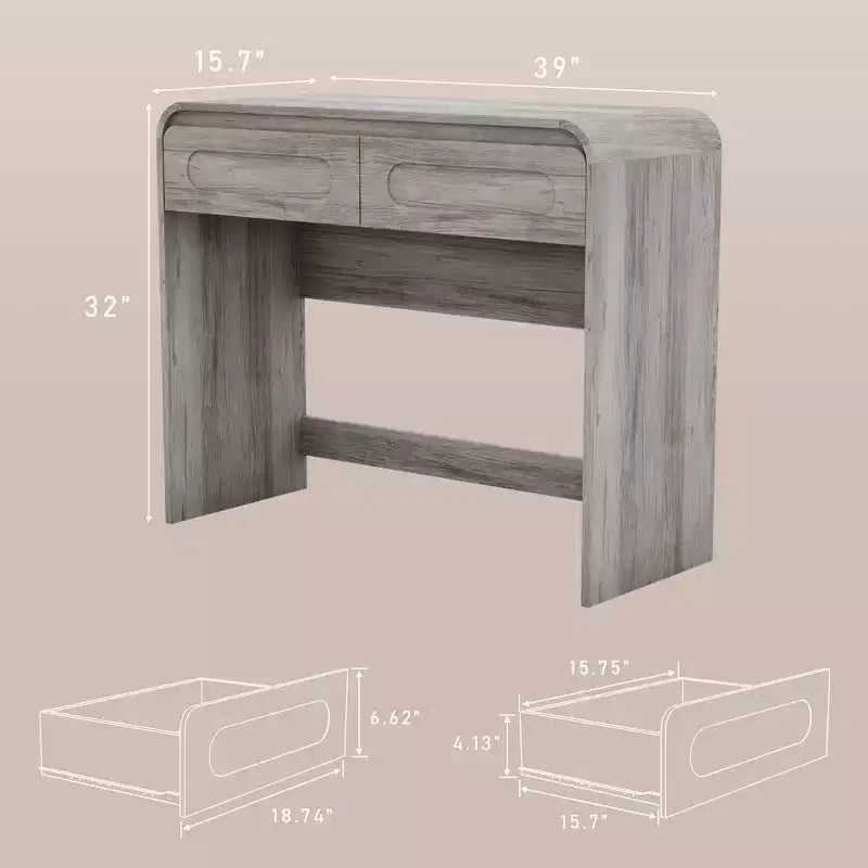 Coiffeuse, coiffeuse avec 2 tiroirs de rangement, coiffeuse moderne