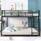 Lit superposé en métal, grand lit jumeau sur grand lit, avec échelle et garde-corps haut, cadre de lit superposé robuste pour enfants, adolescents et adultes