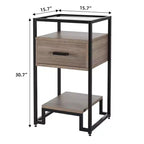 1 table de chevet, table d'appoint avec tiroir de rangement et petite table d'appoint à 3 niveaux