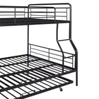 Lit superposé en métal Full XL sur Queen avec lit gigogne, convertible en 2 lits séparés, cadre de lit en fer robuste pour enfants et adolescents