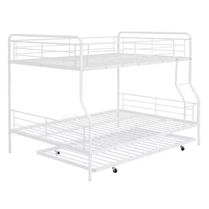 Lit superposé en métal Full XL sur Queen avec lit gigogne, convertible en 2 lits séparés, cadre de lit en fer robuste pour enfants et adolescents