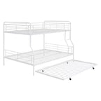 Lit superposé en métal Full XL sur Queen avec lit gigogne, convertible en 2 lits séparés, cadre de lit en fer robuste pour enfants et adolescents