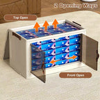 Bacs de rangement empilables en plastique GustoWave à 4 niveaux, 4 bacs de rangement pliables avec roulettes Organisateur de placard et rangement à double porte pour chambre à coucher