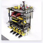 TROPOW Support mural de rangement pour outils électriques, support à 4 niveaux pour 4 perceuses électriques, étagère à outils robuste pour garage, atelier