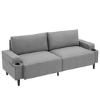 Canapé moderne, canapé de 80 pouces - Canapé confortable avec porte-gobelets, canapé profond pour salon