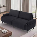 Modern Sofa, 80in Couch- Comfy Sofa with Cup Holders, Deep Seat Sofa Couch for Living Room