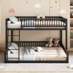 Whisen Twin XL over Queen Bunk Bed Frame with Ladder & Safety Guardrails