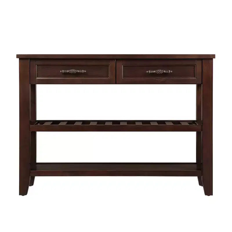 Hostack Console de 106,7 cm avec 2 tiroirs de rangement et 2 étagères pour salon et salle à manger, expresso