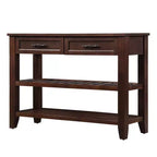 Hostack Console de 106,7 cm avec 2 tiroirs de rangement et 2 étagères pour salon et salle à manger, expresso