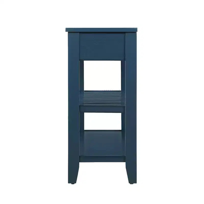 Hostack Table console buffet de 106,7 cm avec 2 tiroirs de rangement et 2 étagères pour salon et salle à manger, bleu marine