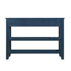Hostack Table console buffet de 106,7 cm avec 2 tiroirs de rangement et 2 étagères pour salon et salle à manger, bleu marine