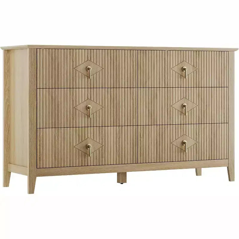 Acekool 54 Commode 6 Tiroirs Cannelés, Commode de Rangement Moderne, pour Placard ou Couloir