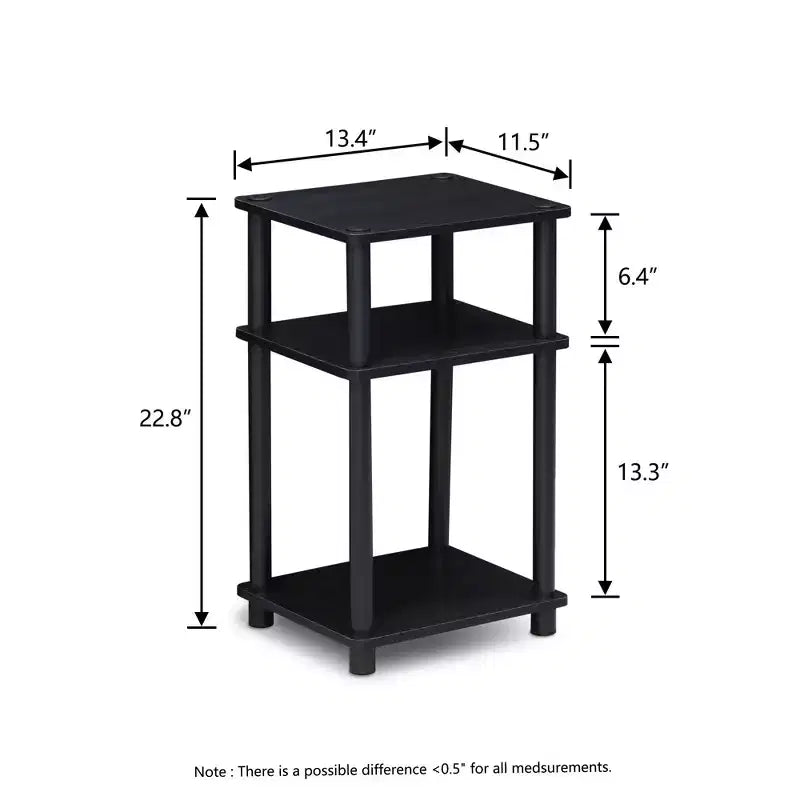 HOMLUX Lot de 2 tables d'appoint à 3 niveaux, table de chevet avec étagère de rangement
