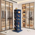Meuble à chaussures Okak, vitrine avec 6 étagères rotatives à 360°, armoire pour salon, entrée, couloir