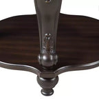 Table d'appoint ronde bicolore Hostack 22'', Table d'appoint de canapé en bois massif avec étagère pour salon, Espresso