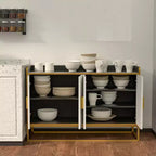 Buffet de cuisine contemporain avec clôture de sécurité sur le plan de travail, meuble de rangement autoportant pour salle à manger, entrée, chambre à coucher