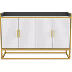 Contemporary Kitchen Buffet Cabinet with Countertop Safety Fence, Freestanding Sideboard Storage for Dining Room, Entryway, Bedroom