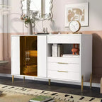 Armoire de rangement moderne avec portes en acrylique, étagères réglables pour cuisine, salle à manger, salon, couloir, bureau à domicile, organiseur spacieux