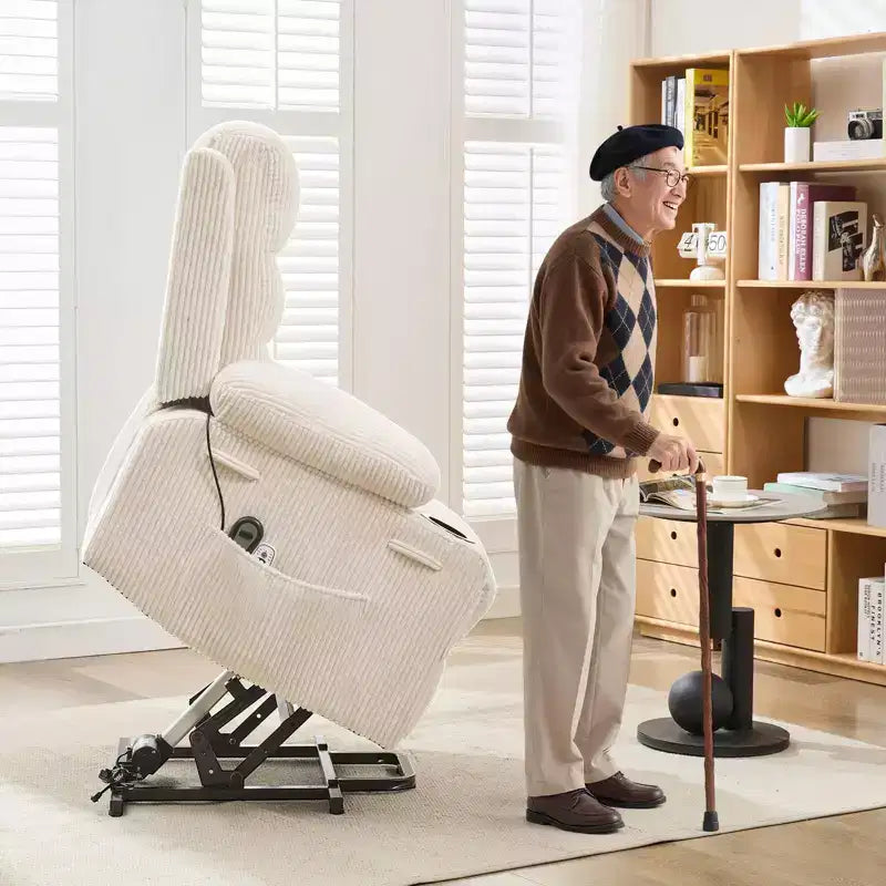 Fauteuil inclinable électrique surdimensionné GustoWave avec massage et chaleur pour personnes âgées, grand fauteuil inclinable, canapé inclinable individuel.