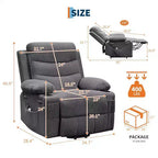 Fauteuil inclinable électrique surdimensionné GustoWave avec massage et chaleur pour personnes âgées, grand fauteuil inclinable, canapé inclinable individuel.