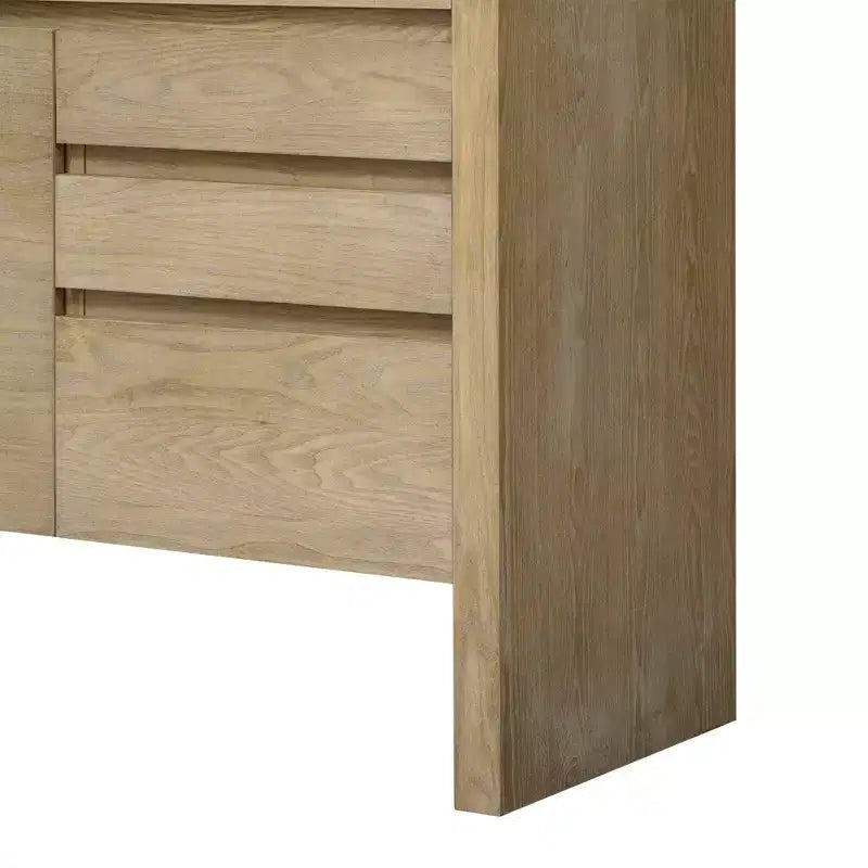 Luxystar Buffet de cuisine moderne 60" avec étagère ouverte et tiroirs, naturel