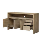 Luxystar Buffet de cuisine moderne 60" avec étagère ouverte et tiroirs, naturel