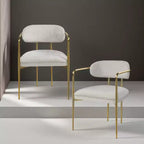 GDFStudio Felix Fauteuil Moderne Capitonnage Chenille avec Structure Métallique Dorée (Lot de 2)