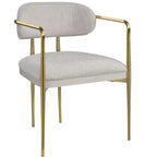 GDFStudio Felix Fauteuil Moderne Capitonnage Chenille avec Structure Métallique Dorée (Lot de 2)