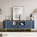 COZONY 70in Fluted TV Stand for TVs up to 80, Faux Marble Top Media Console with Sliding Doors