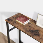 Console de 39 po, table de canapé étroite à 2 niveaux, table derrière le canapé avec étagère réglable, console de salon, couloir, entrée