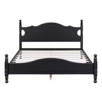 Bellemave Cadre de lit rustique rétro taille Queen, cadre de lit taille Queen avec tête de lit, noir