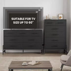 Commode de rangement Coolmee à 6 tiroirs avec base métallique robuste