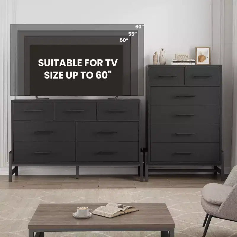 Commode de rangement Coolmee à 6 tiroirs avec base métallique robuste