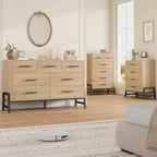 Commode de rangement Coolmee à 6 tiroirs avec base métallique robuste