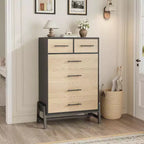 Commode de rangement Coolmee à 6 tiroirs avec base métallique robuste