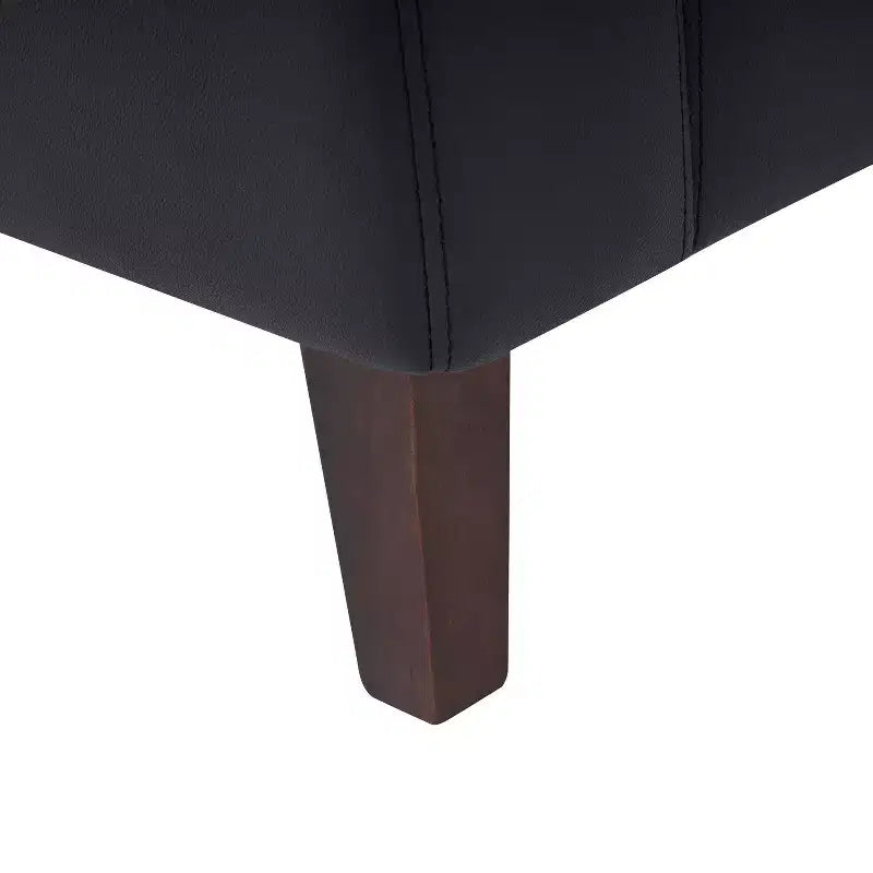 Fauteuil de réception HERCULES Artemis rembourré à accoudoir droit de Flash Furniture, 2 prises CA/1 port USB/1 port USB-C et pieds en bois de noyer avec patin de sol réglable